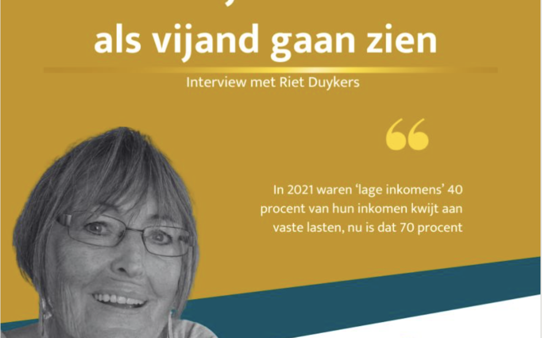 Riet Duykers: “Betrek bewoners erbij. Top-down gaat niet werken.”